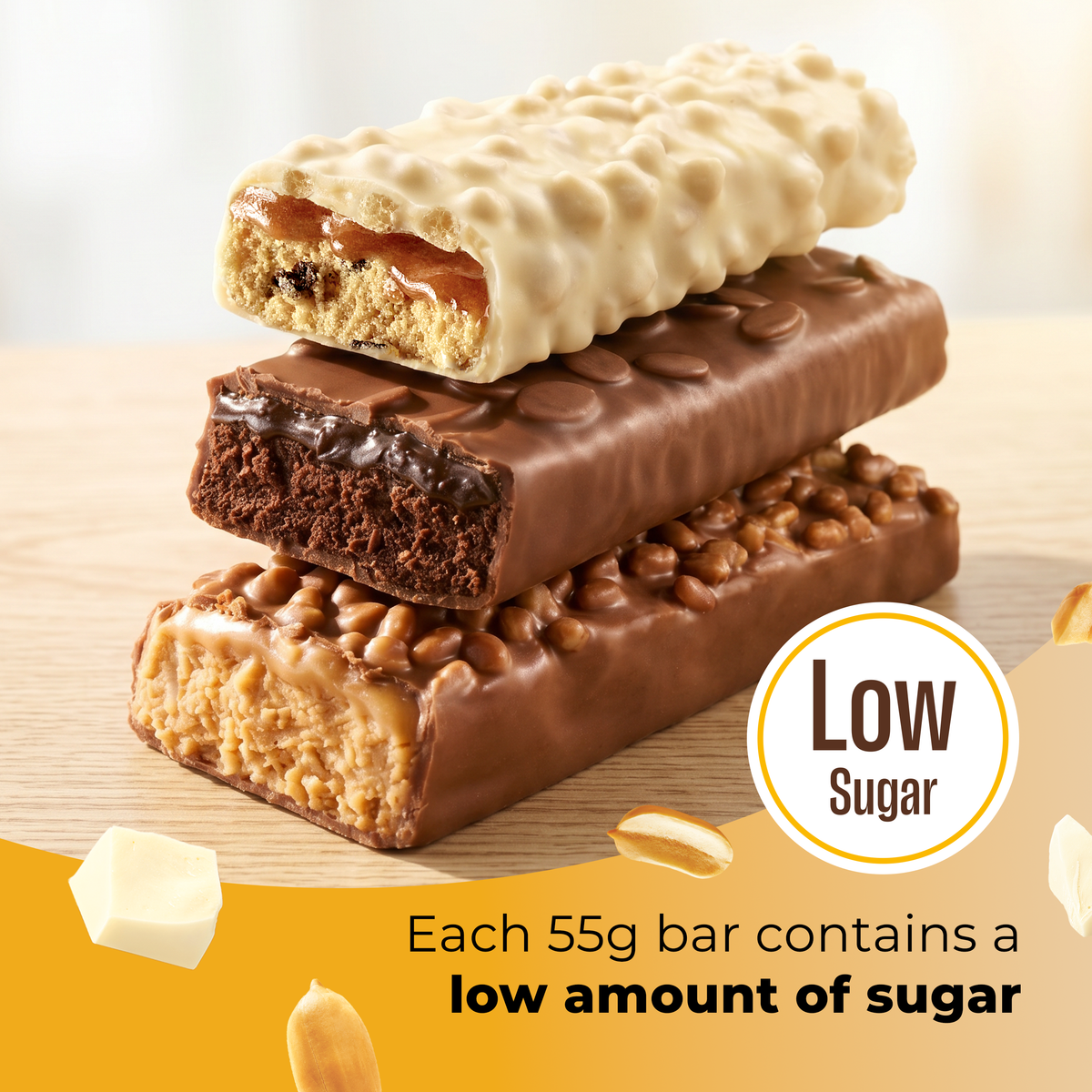 White Chocolate Peanut and Caramel Protein & Vitamin Bar 15x55g
