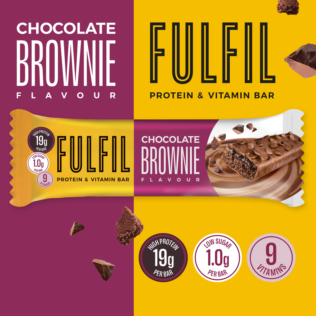 Brownie Protein & Vitamin Bar 15x55g