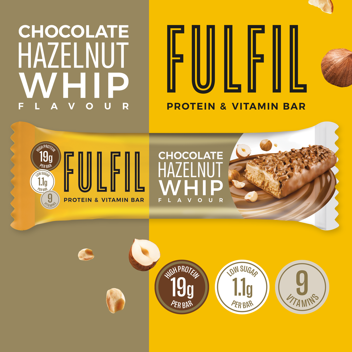 Hazelnut Whip Protein & Vitamin Bar 15x55g