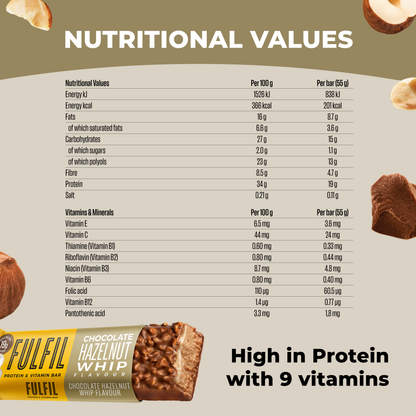 Hazelnut Whip Protein & Vitamin Bar 15x55g