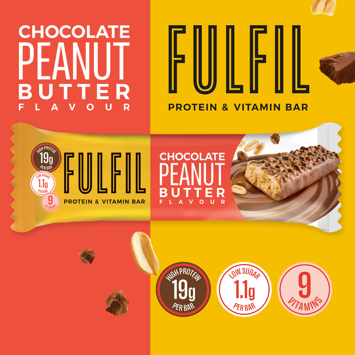 Chocolate Peanut Butter Protein & Vitamin Bar 15x55g