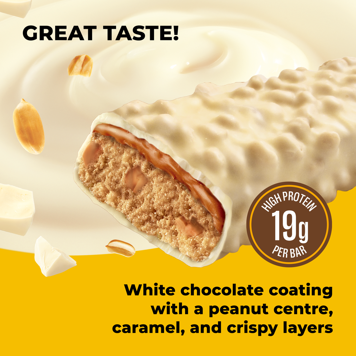 White Chocolate Peanut and Caramel Protein & Vitamin Bar 15x55g