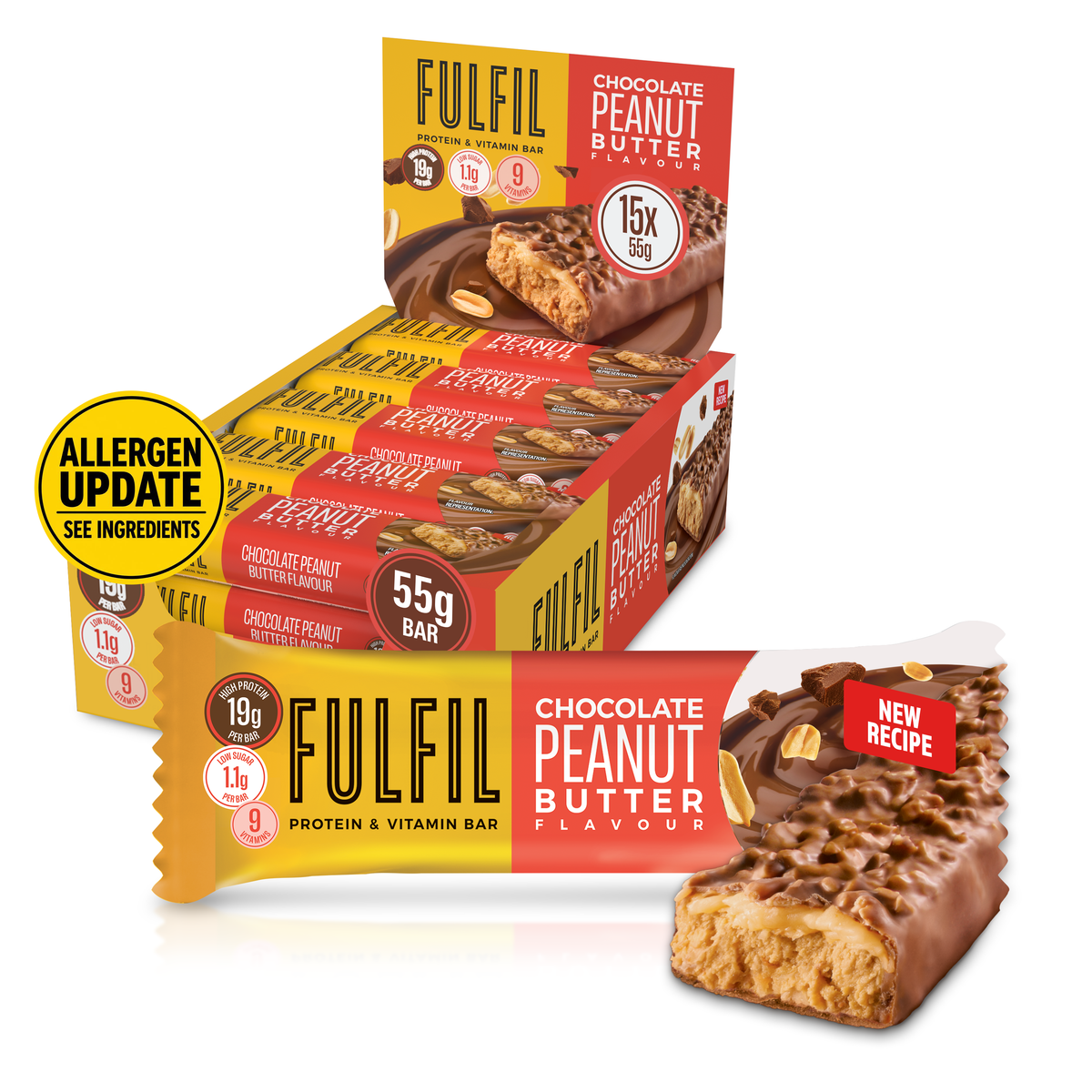 Chocolate Peanut Butter Protein & Vitamin Bar 15x55g