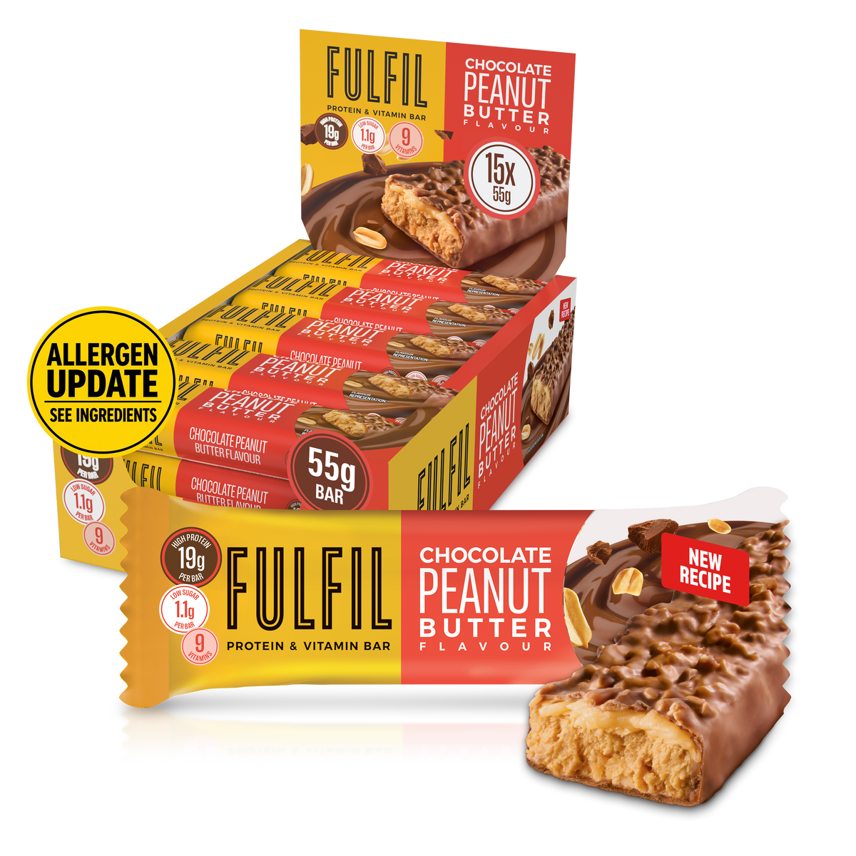 Chocolate Peanut Butter Protein & Vitamin Bar 15x55g