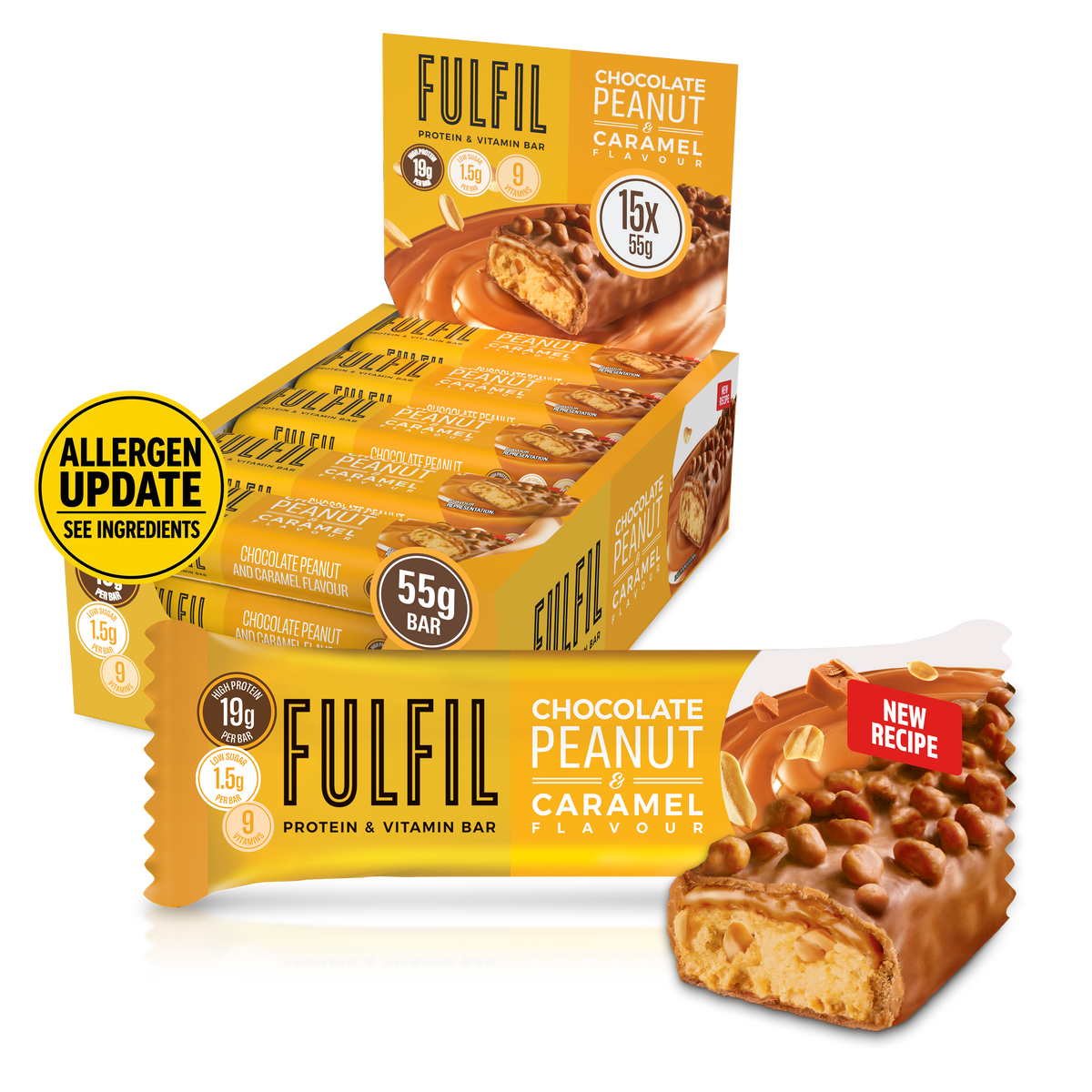 Peanut & Caramel Protein & Vitamin Bar 15x55g