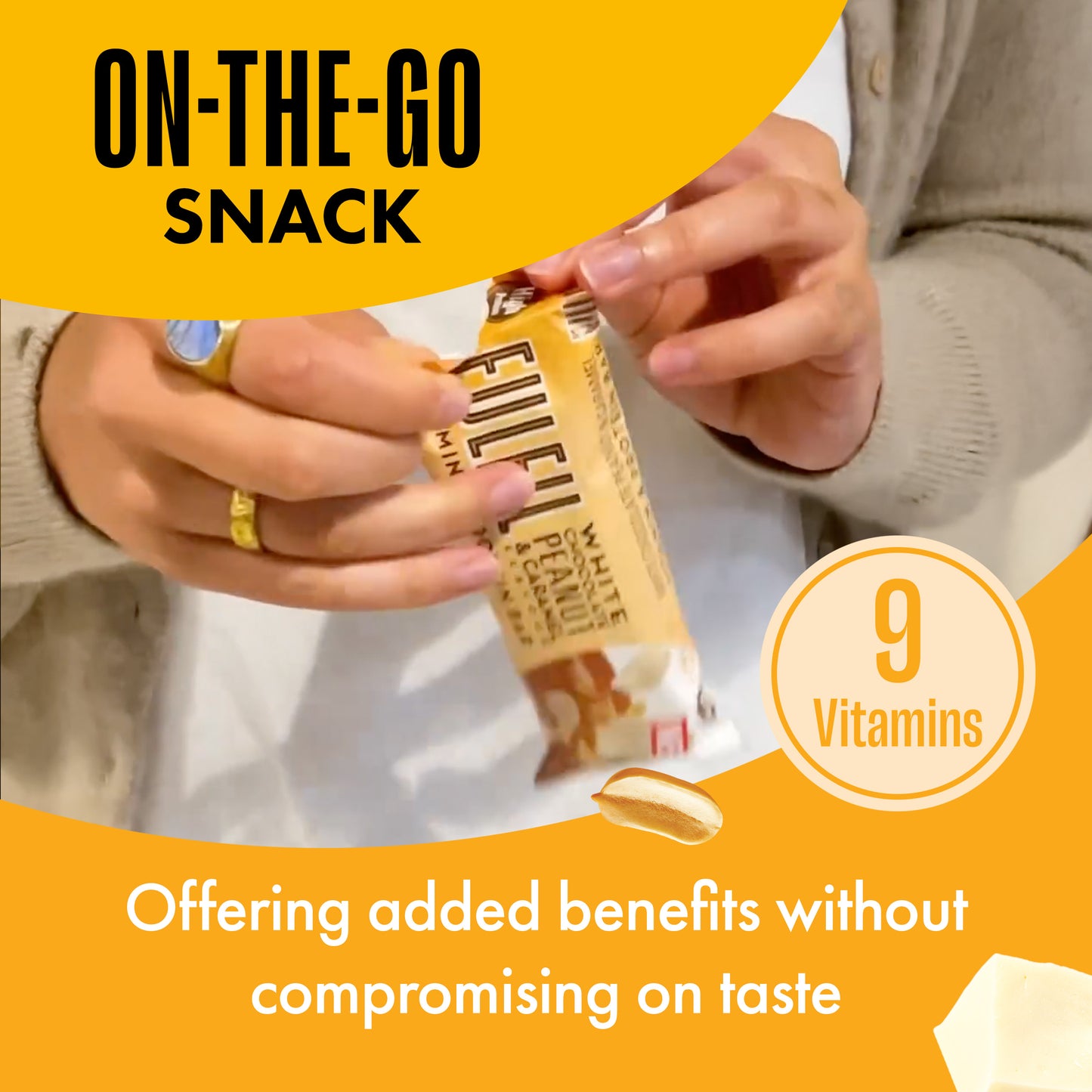 White Chocolate Peanut and Caramel Vitamin & Protein Bar – 15x55g