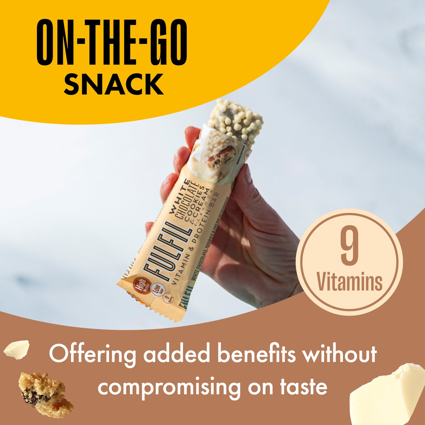 White Chocolate Cookies & Cream Vitamin &  Protein Bar – 15x55g