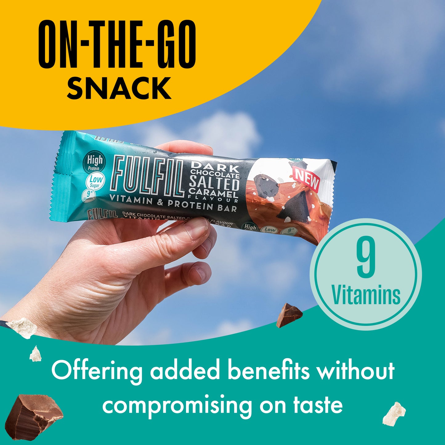 Dark Chocolate Salted Caramel Vitamin & Protein Bar – 15x55g