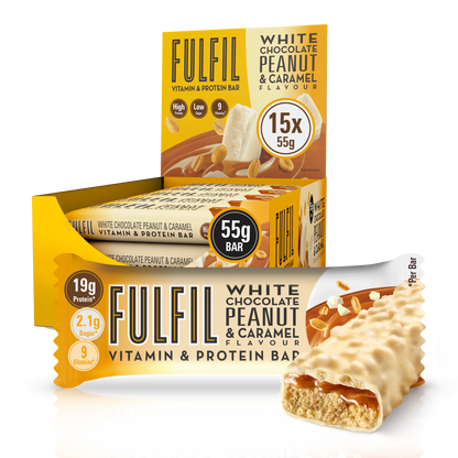 White Chocolate Peanut and Caramel Vitamin & Protein Bar – 15x55g