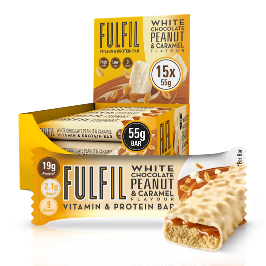 White Chocolate Peanut and Caramel Vitamin & Protein Bar – 15x55g