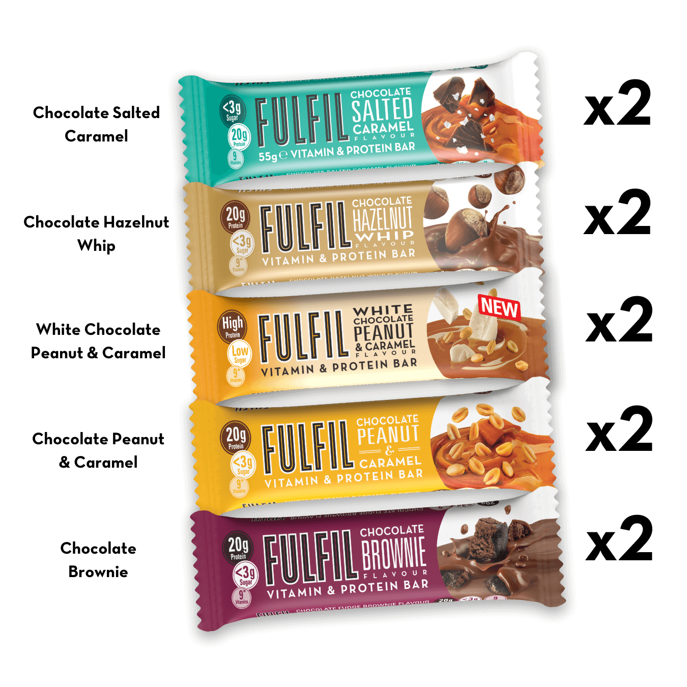 Top 5 Flavours Protein Bar Selection Box - 10x55g